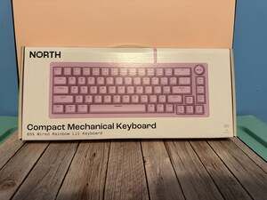 North Compact 65% Wired Mechanical Keyboard with Rainbow Lighting - Pink